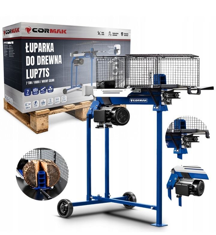 Łupiarka do drewna pozioma mocna 7t 230v max 52cm cormak polska 7 ton 2,2kw Łupiarka do drewna pozioma mocna 7t 230v max 52cm cormak polska 7 ton 2,2kw